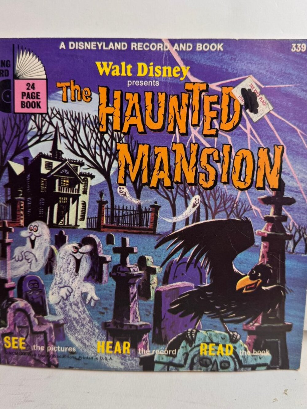 Vintage 1970 Disney The Haunted Mansion Record and 24 Page Read-Along Book #339